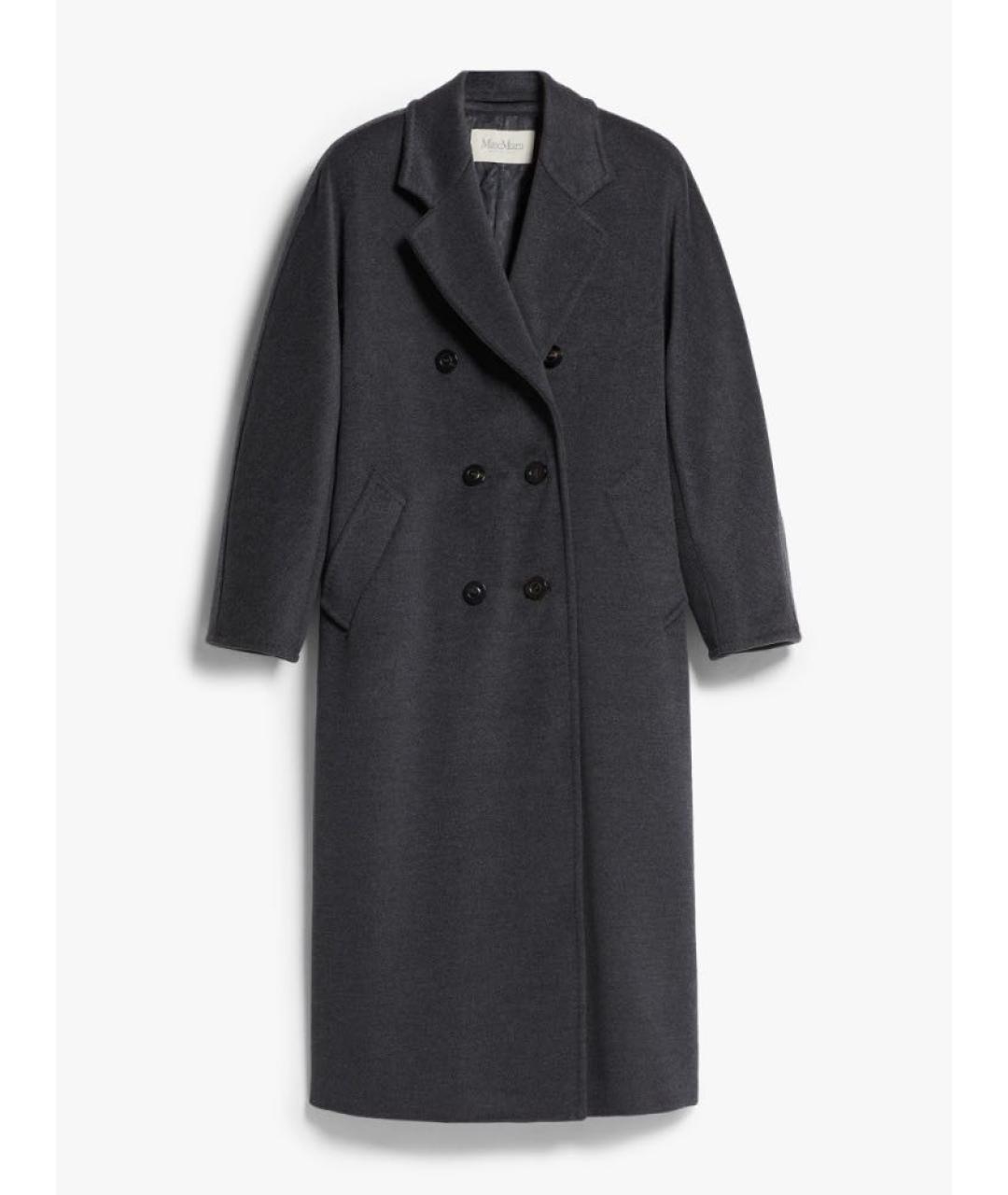 MAX MARA Антрацитовое шерстяное пальто, фото 2