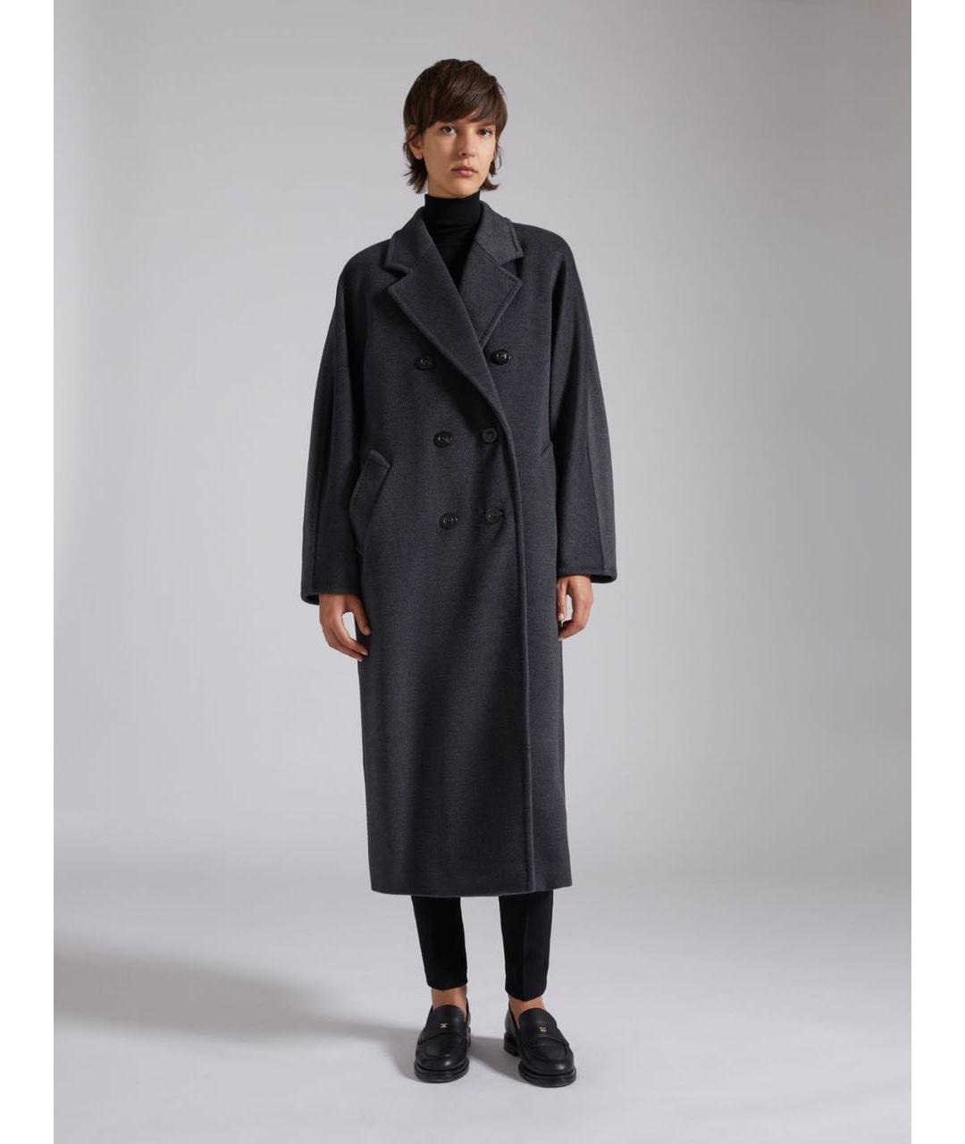 MAX MARA Антрацитовое шерстяное пальто, фото 3