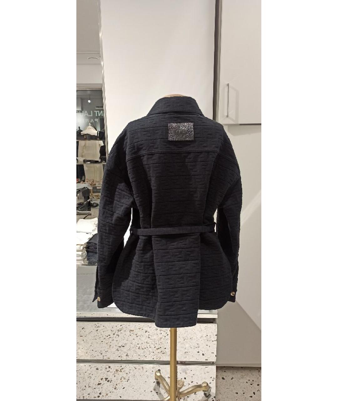 FENDI Темно-синее хлопковое пальто, фото 3
