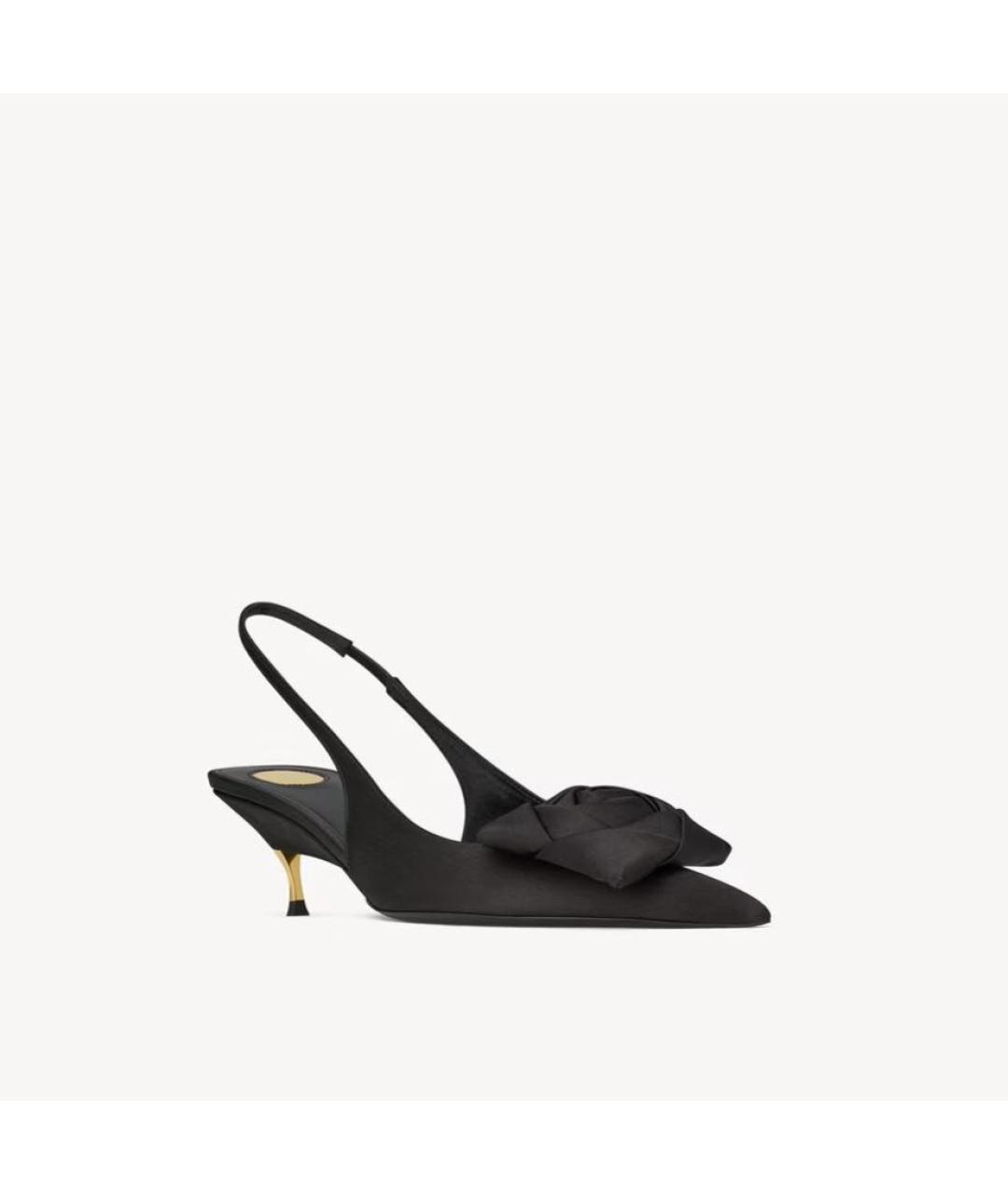 SAINT LAURENT Черные лодочки на низком каблуке, фото 3