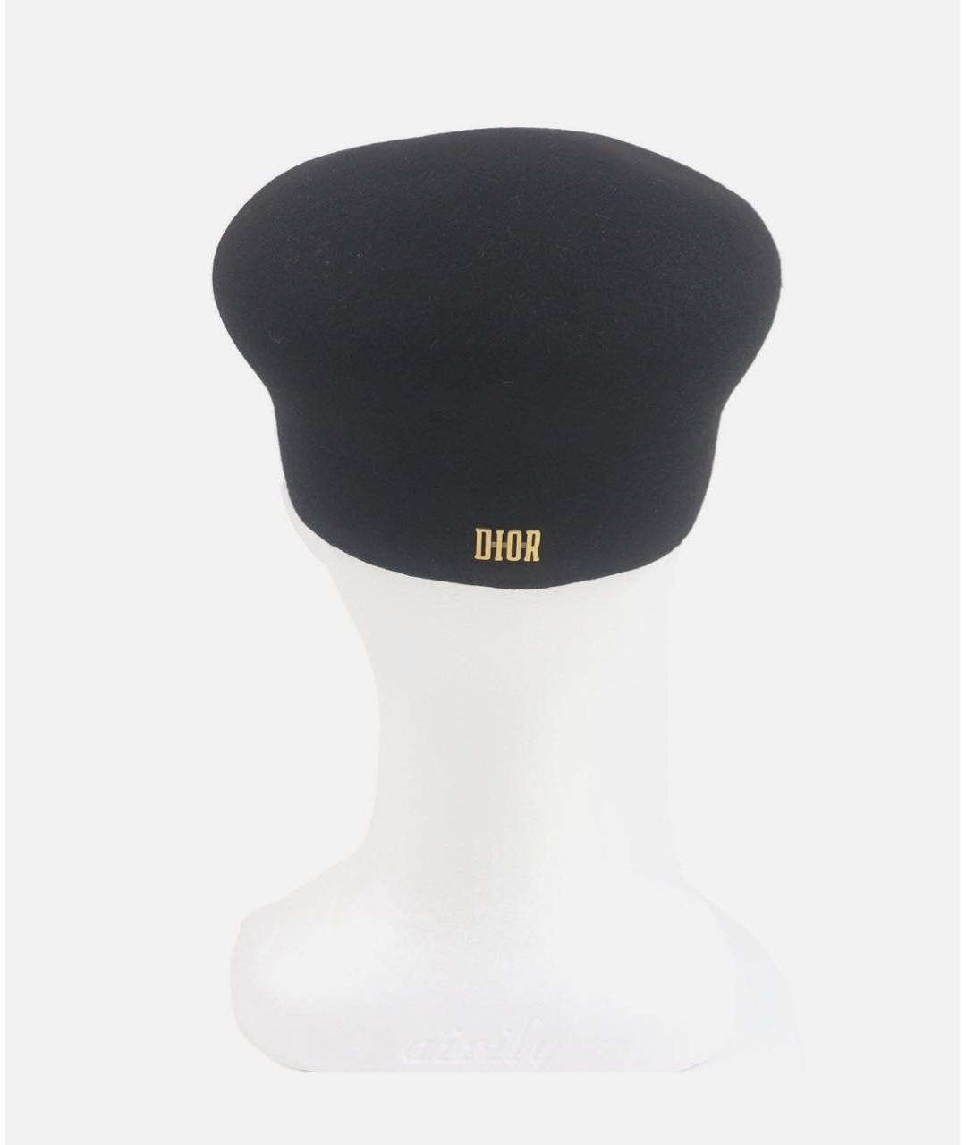 CHRISTIAN DIOR Черная шерстяная кепка, фото 2