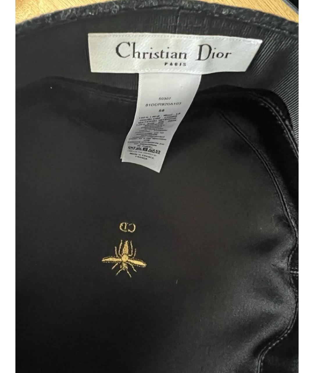 CHRISTIAN DIOR Черная шерстяная кепка, фото 4