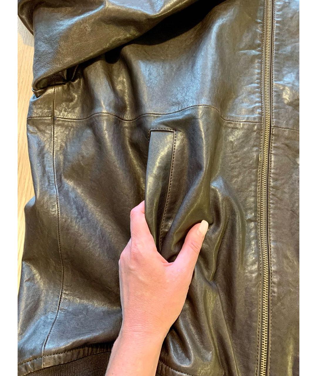 WEEKEND MAX MARA Коричневая кожаная куртка, фото 7