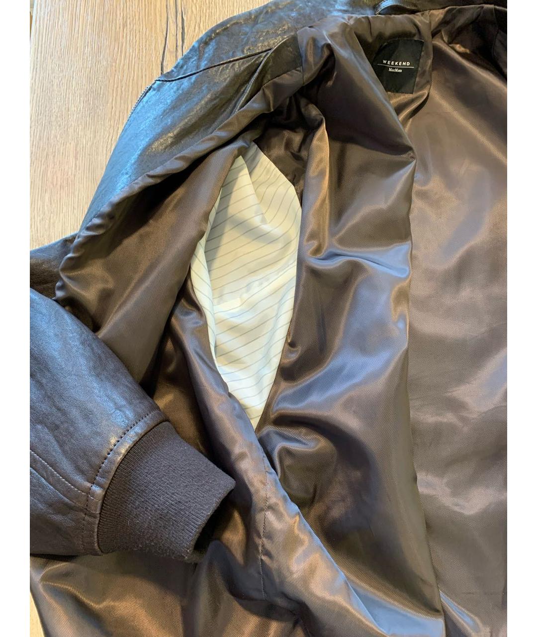 WEEKEND MAX MARA Коричневая кожаная куртка, фото 6