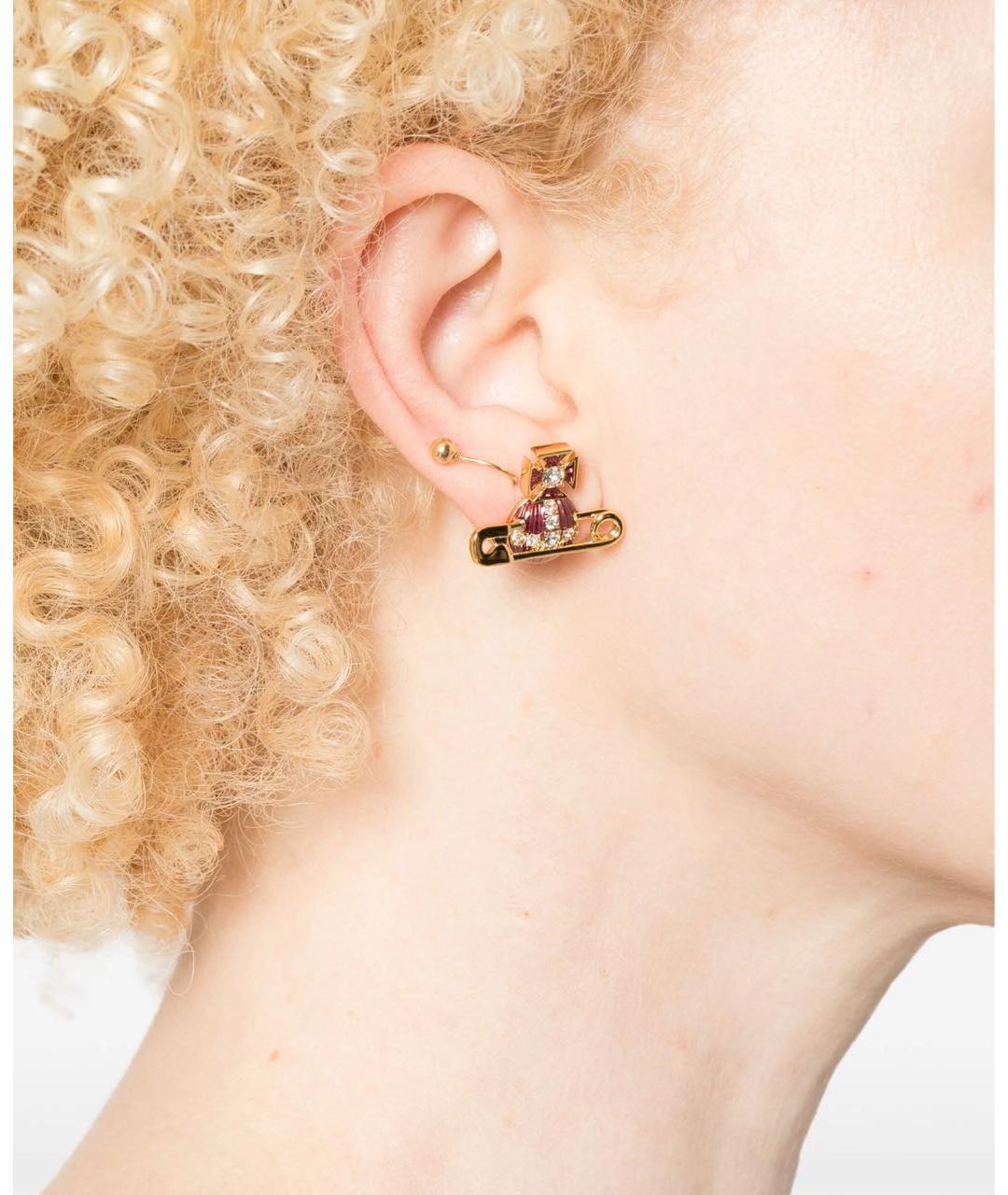 VIVIENNE WESTWOOD Золотые латунные серьги, фото 2