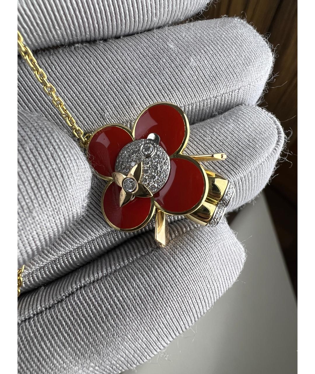 LOUIS VUITTON Красная подвеска из желтого золота, фото 9