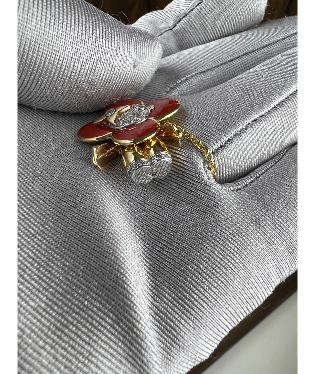 LOUIS VUITTON Красная подвеска из желтого золота, фото 5