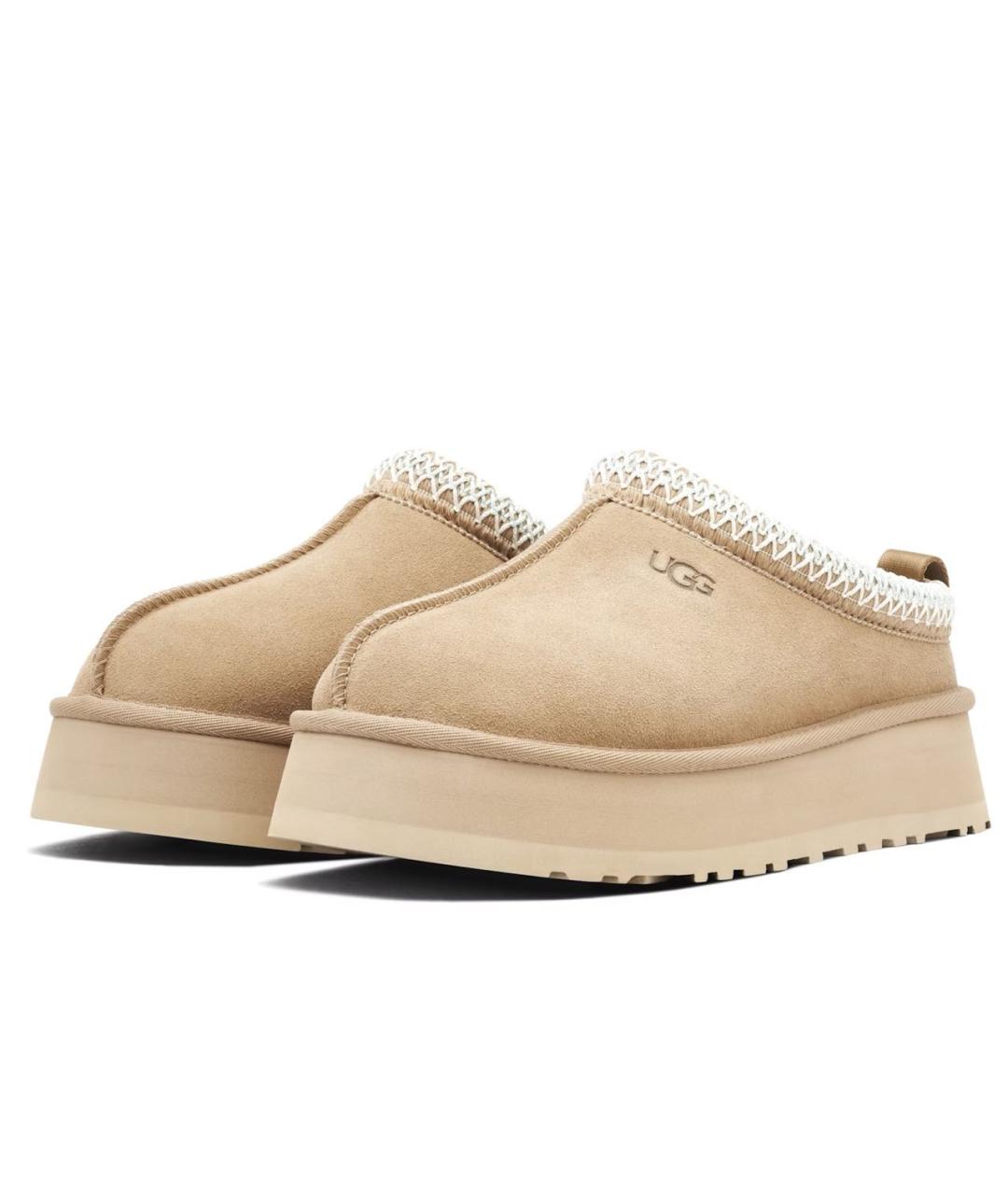 UGG AUSTRALIA Бежевые замшевые сабо, фото 6