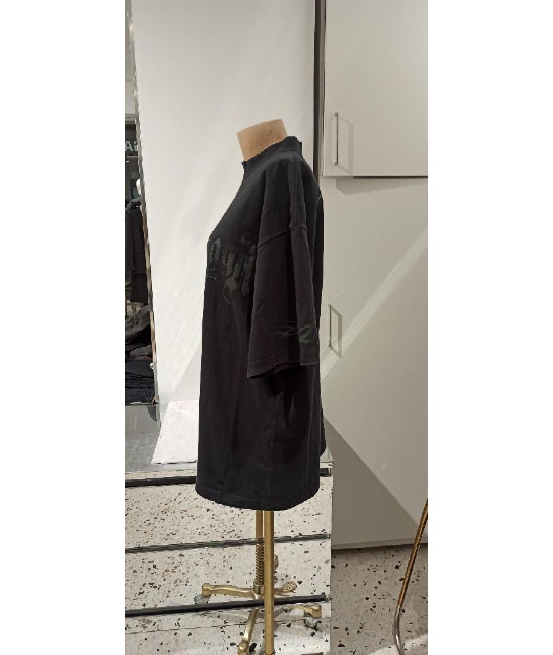 BALENCIAGA Черная хлопковая футболка, фото 2