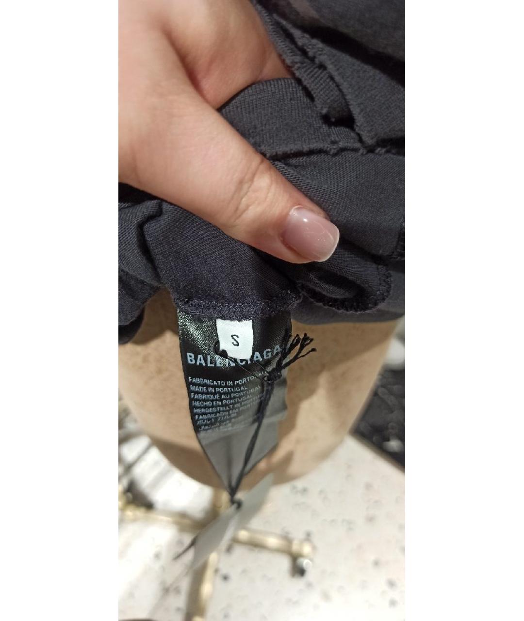 BALENCIAGA Черная хлопковая футболка, фото 6