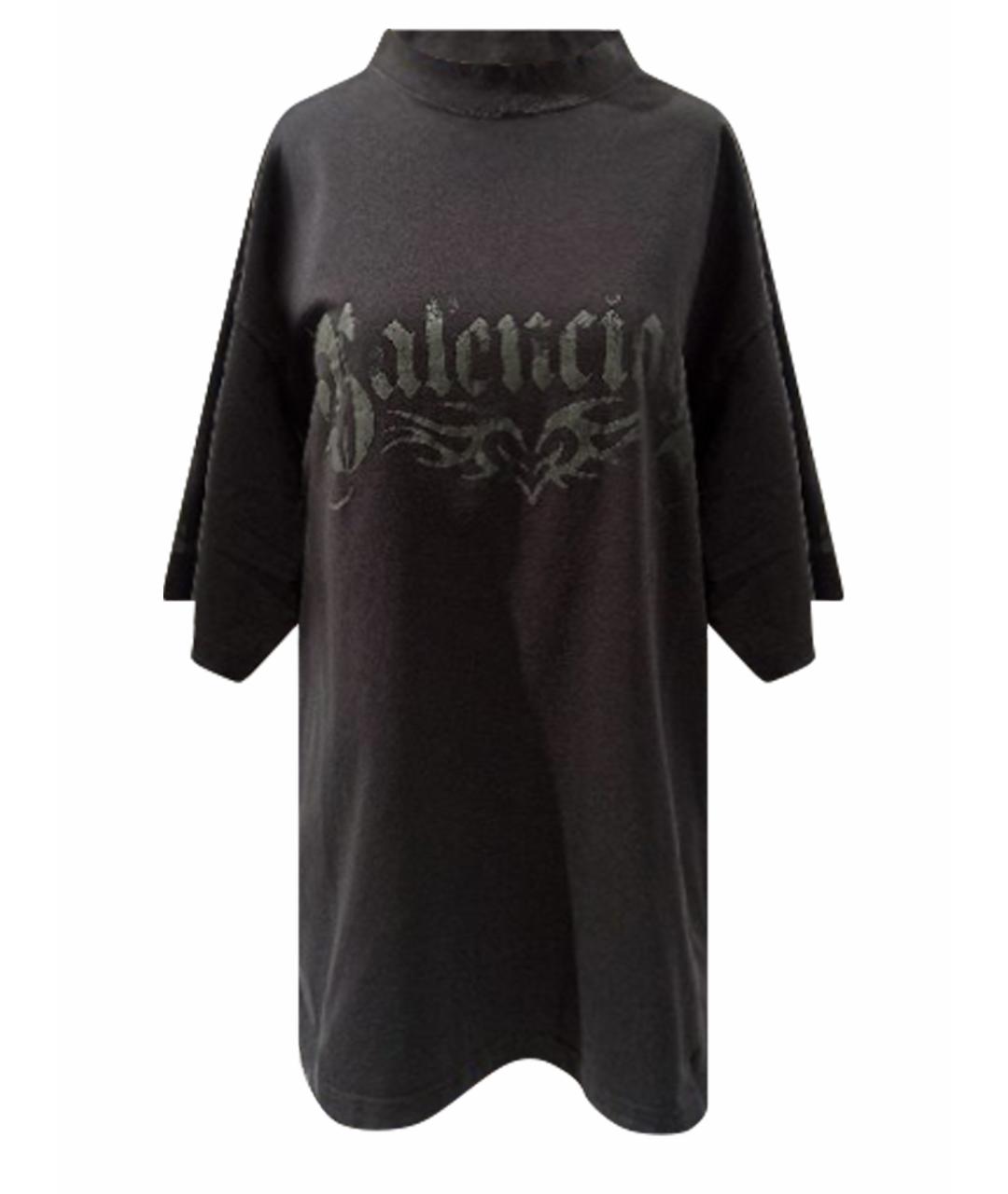 BALENCIAGA Черная хлопковая футболка, фото 1