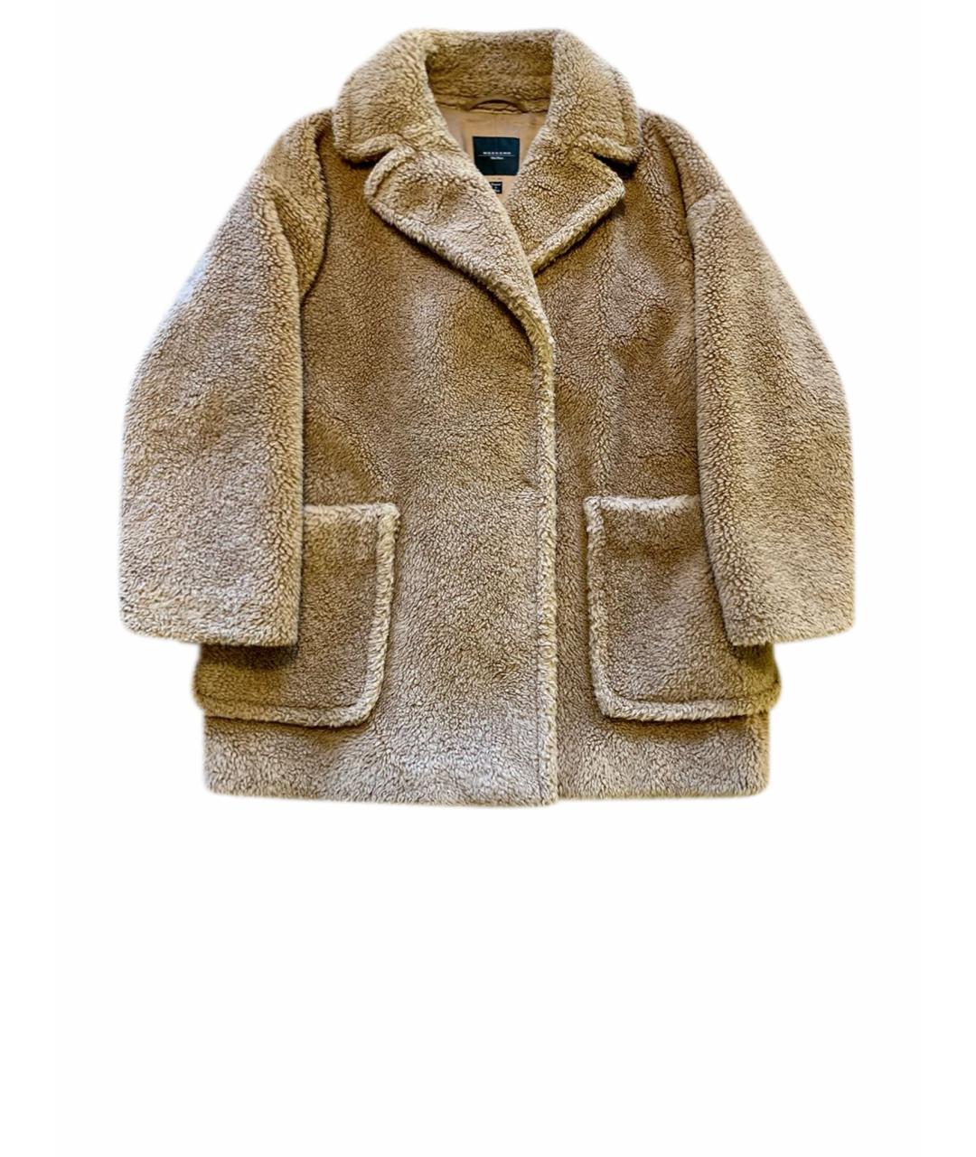 WEEKEND MAX MARA Бежевая шерстяная шуба, фото 1