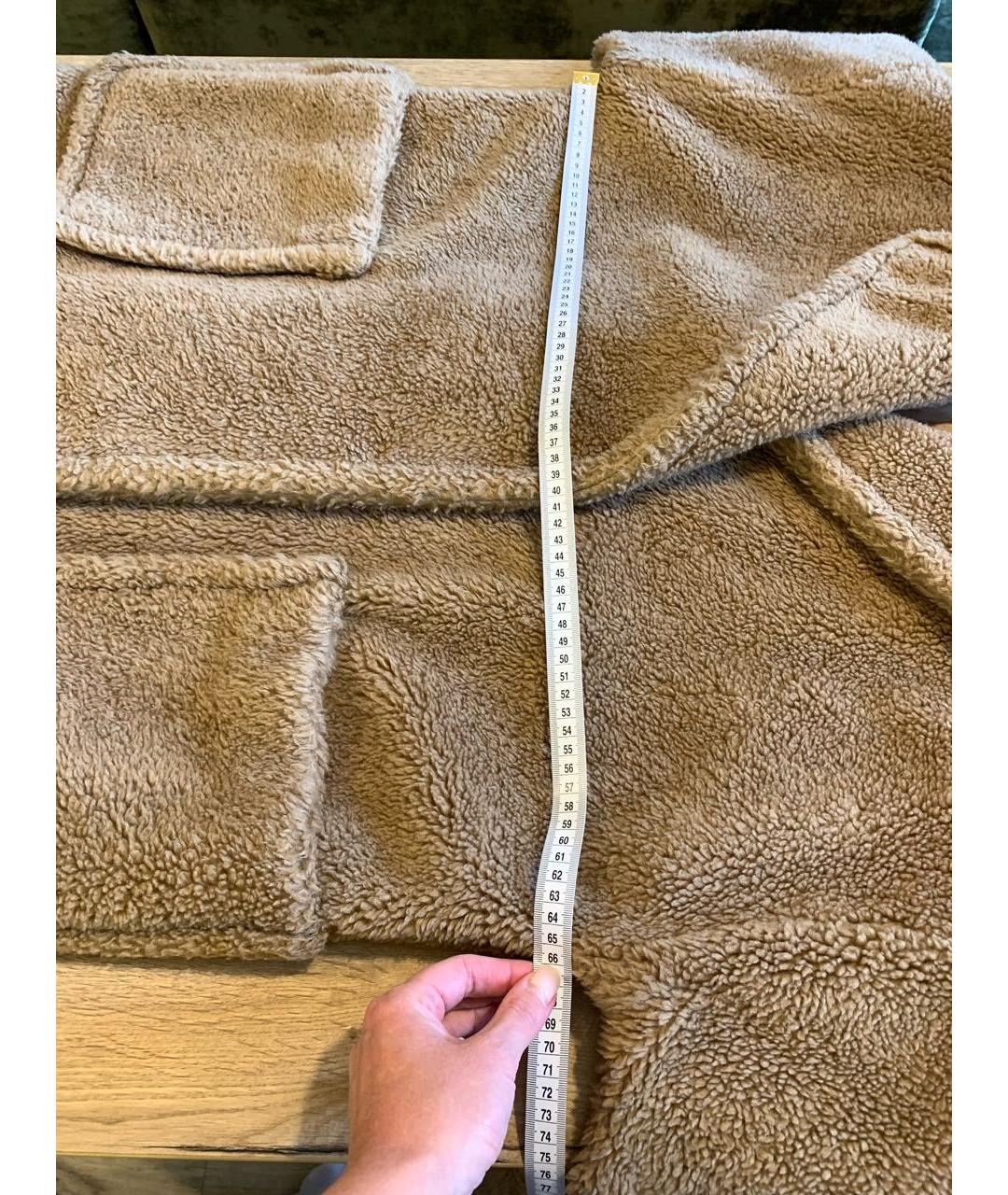 WEEKEND MAX MARA Бежевая шерстяная шуба, фото 7