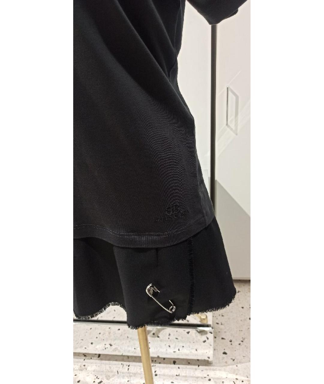 BALENCIAGA Черное хлопковое платье, фото 4