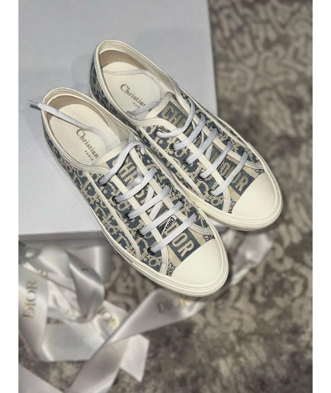 CHRISTIAN DIOR Серые текстильные кеды, фото 3