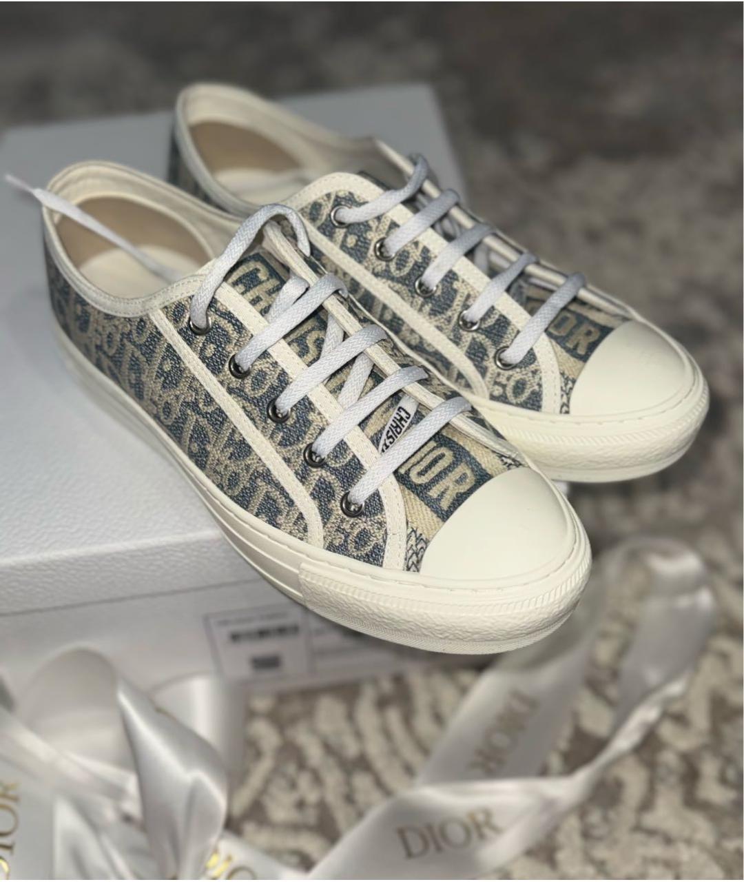 CHRISTIAN DIOR Серые текстильные кеды, фото 4