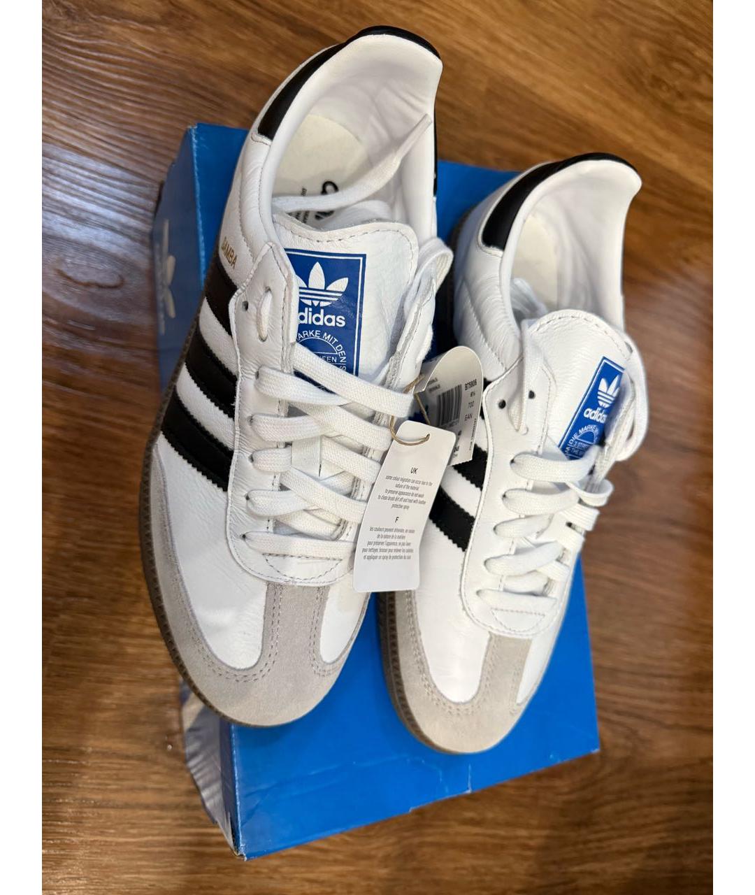 ADIDAS Белые кожаные кеды, фото 2