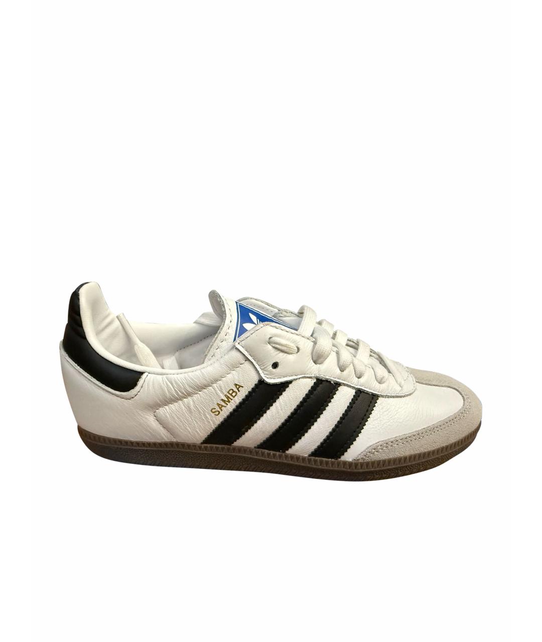 ADIDAS Белые кожаные кеды, фото 1