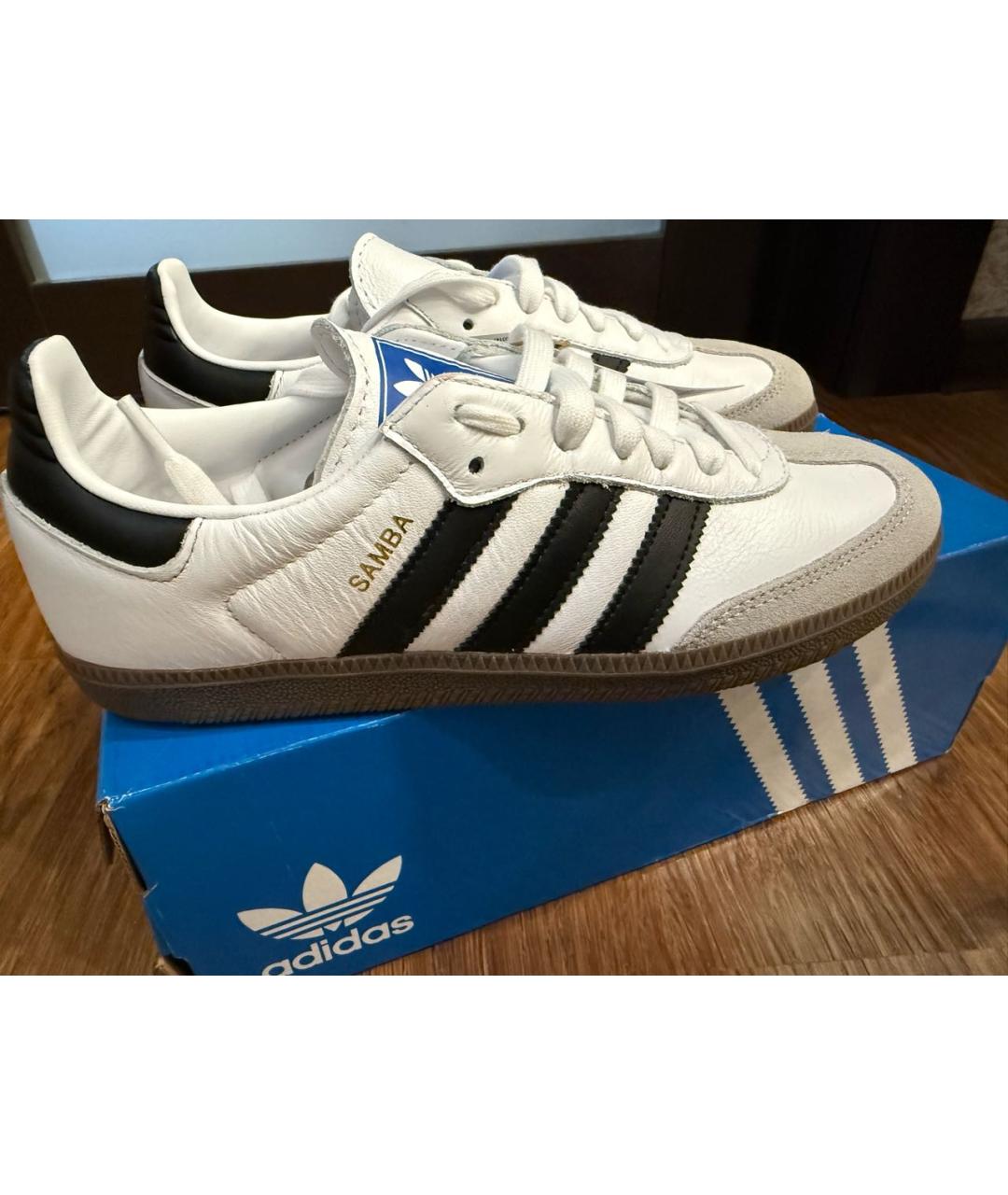 ADIDAS Белые кожаные кеды, фото 5