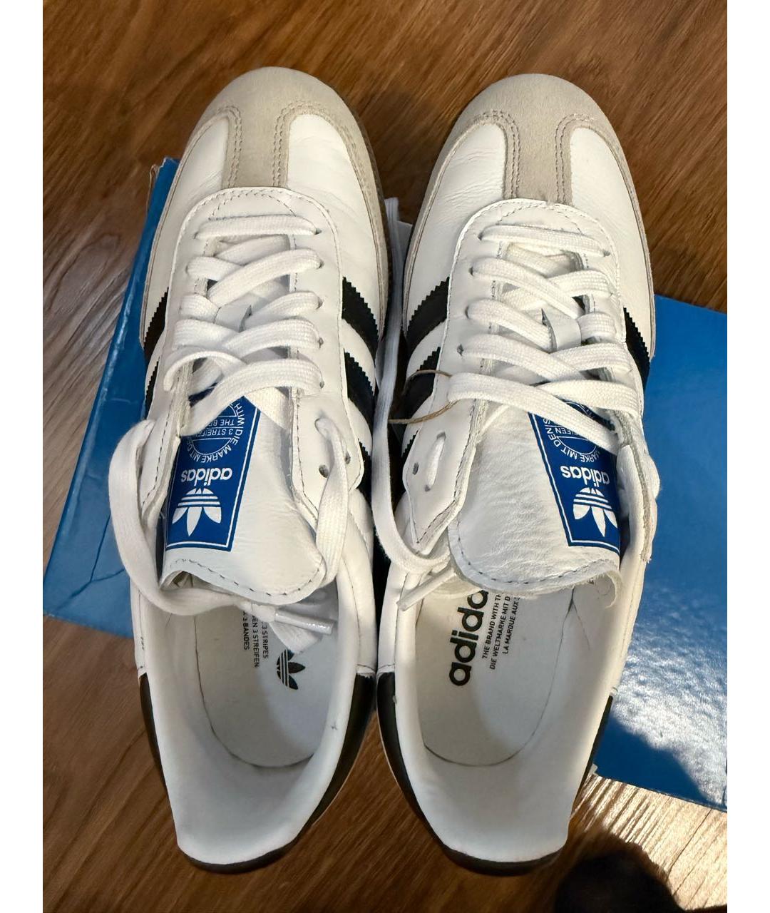 ADIDAS Белые кожаные кеды, фото 3