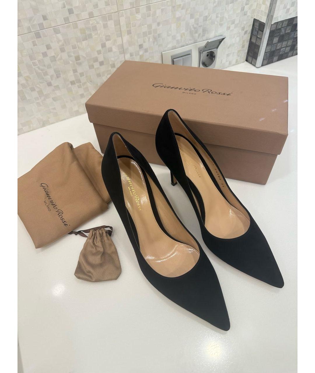 GIANVITO ROSSI Черные замшевые туфли, фото 6