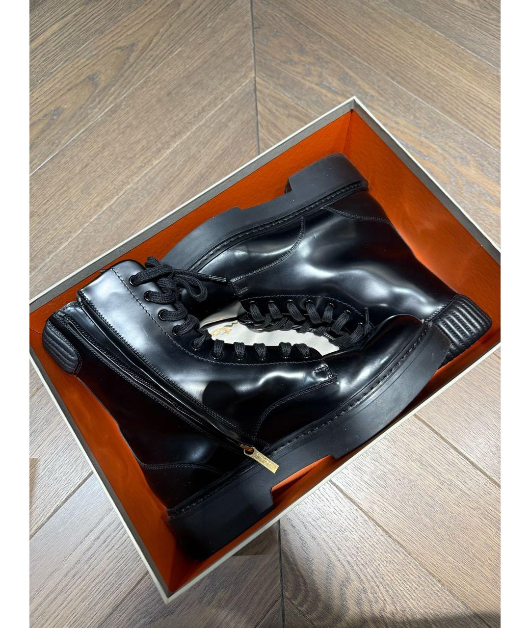 SANTONI Черные кожаные ботинки, фото 8