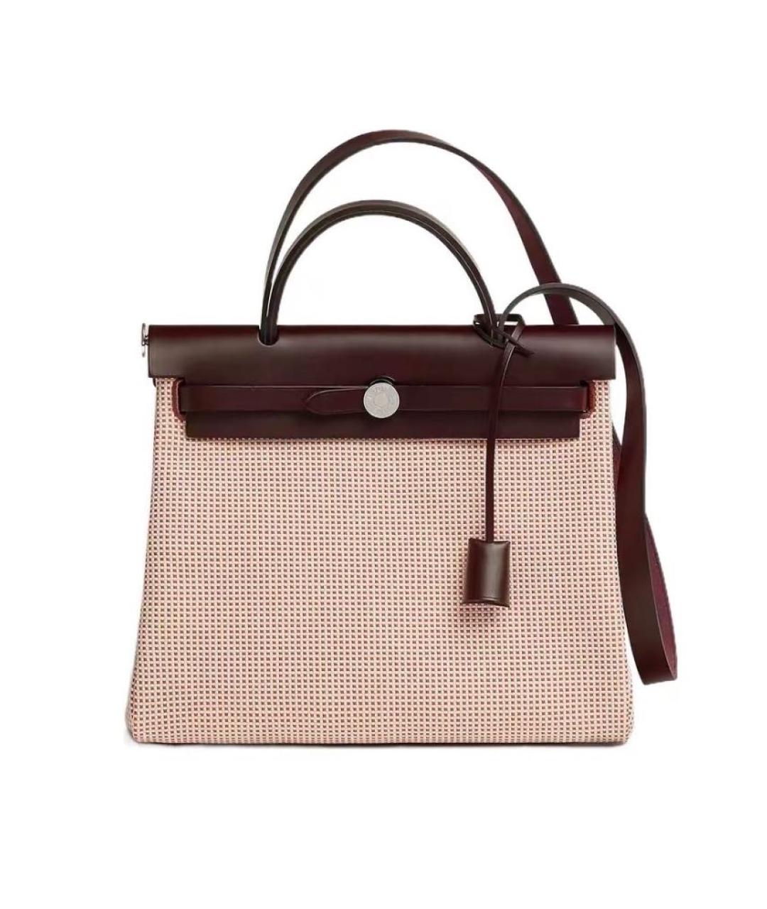 HERMES Бордовая тканевая сумка через плечо, фото 1