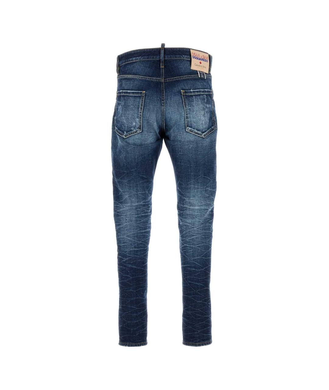 DSQUARED2 Синие хлопковые прямые джинсы, фото 2