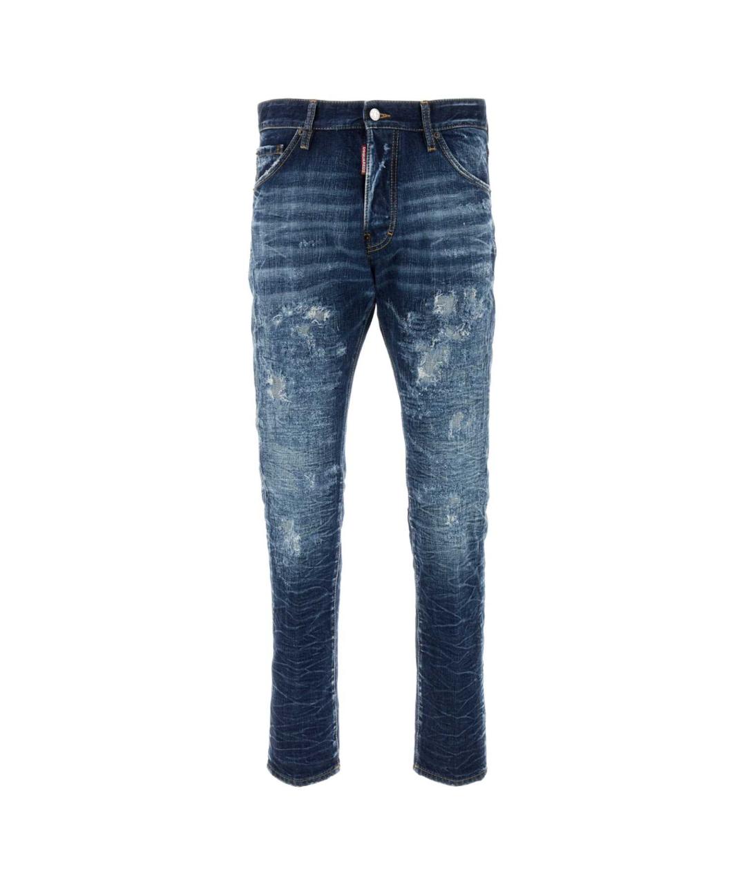 DSQUARED2 Синие хлопковые прямые джинсы, фото 1