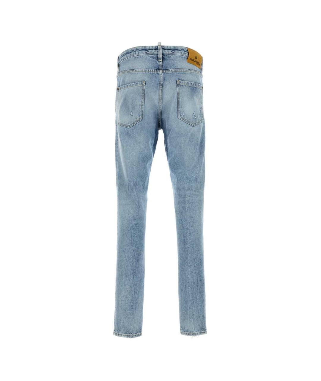 DSQUARED2 Голубые хлопковые прямые джинсы, фото 2
