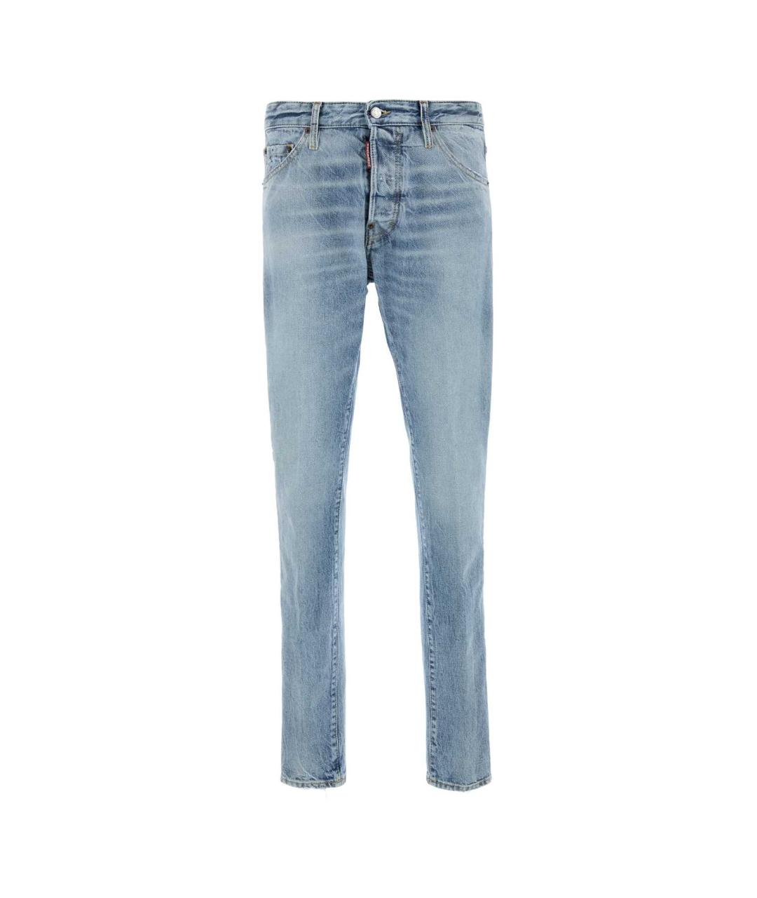DSQUARED2 Голубые хлопковые прямые джинсы, фото 1