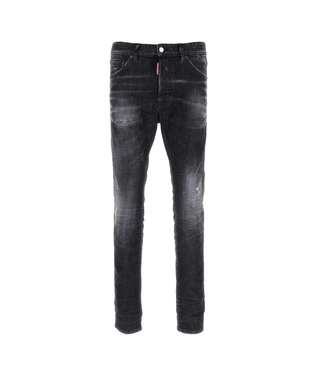 DSQUARED2 Черные хлопковые прямые джинсы, фото 1