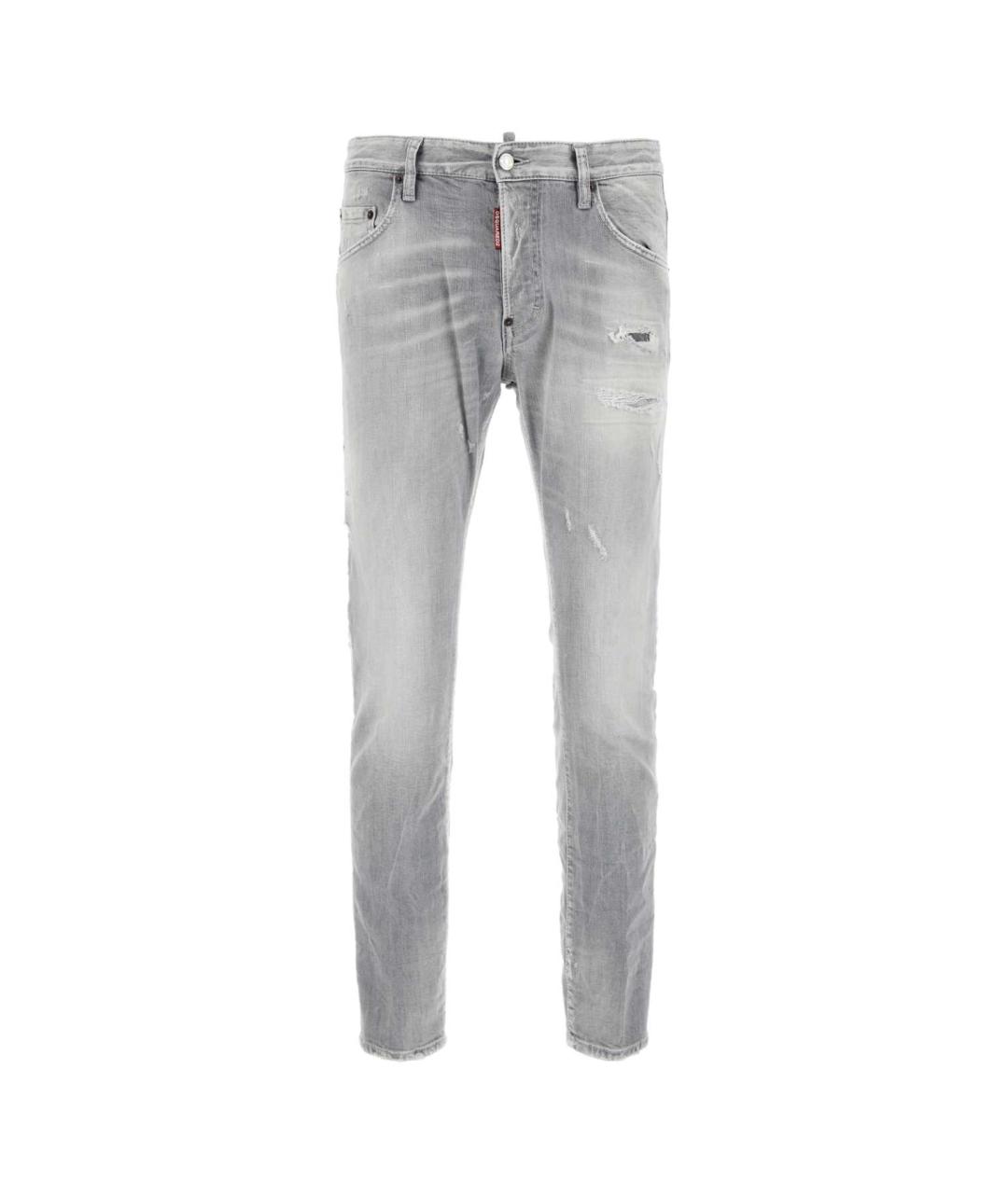 DSQUARED2 Серые хлопковые прямые джинсы, фото 1