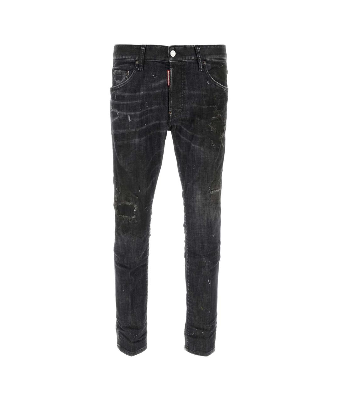 DSQUARED2 Черные хлопковые прямые джинсы, фото 1