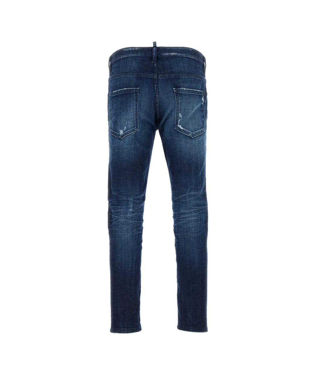 DSQUARED2 Темно-синие хлопковые прямые джинсы, фото 2