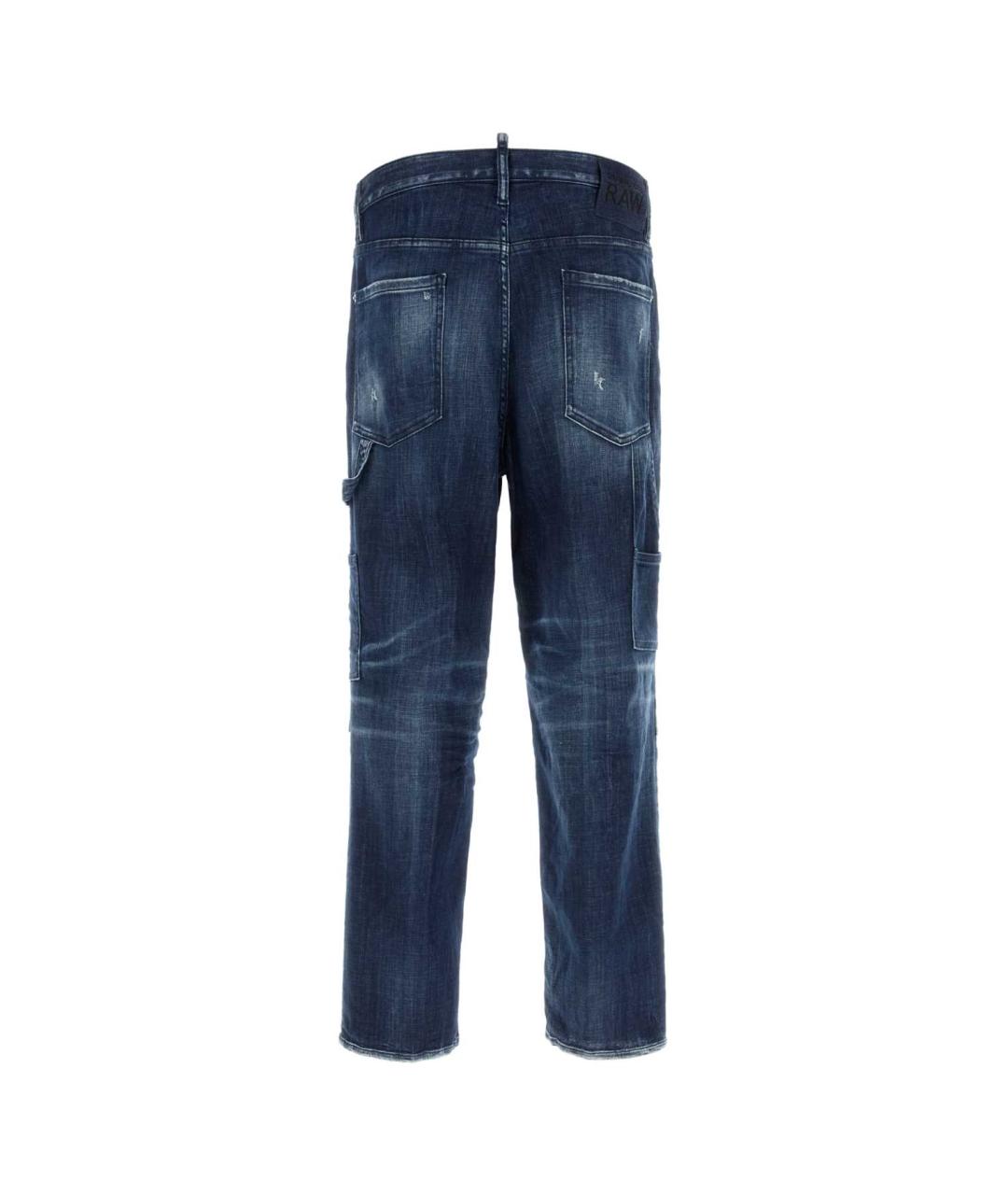 DSQUARED2 Синие хлопковые прямые джинсы, фото 2