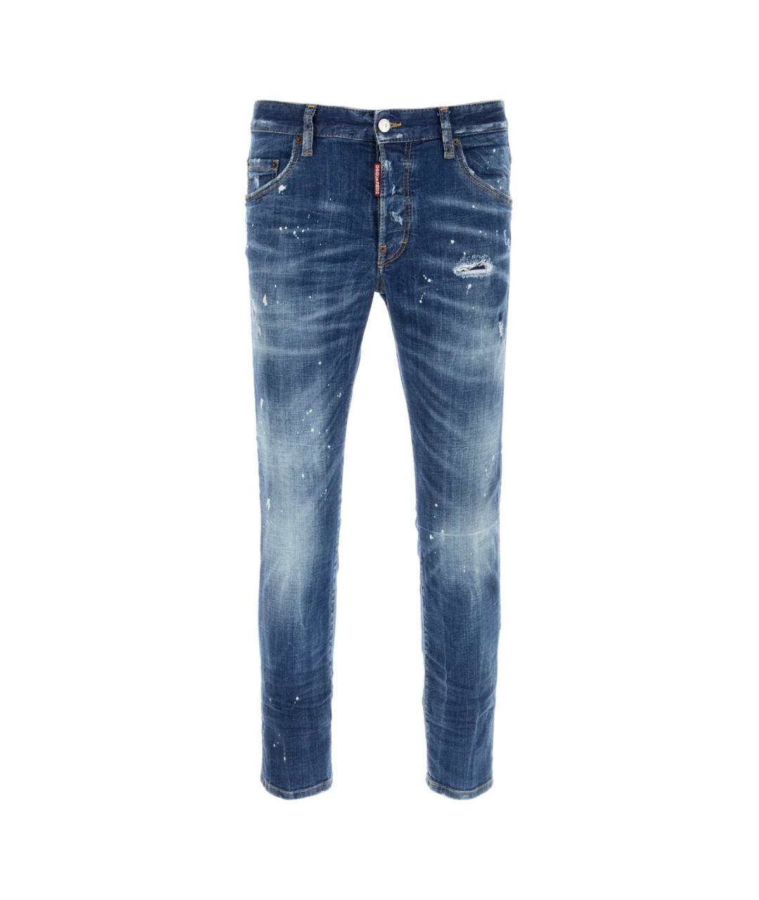 DSQUARED2 Темно-синие хлопковые прямые джинсы, фото 1