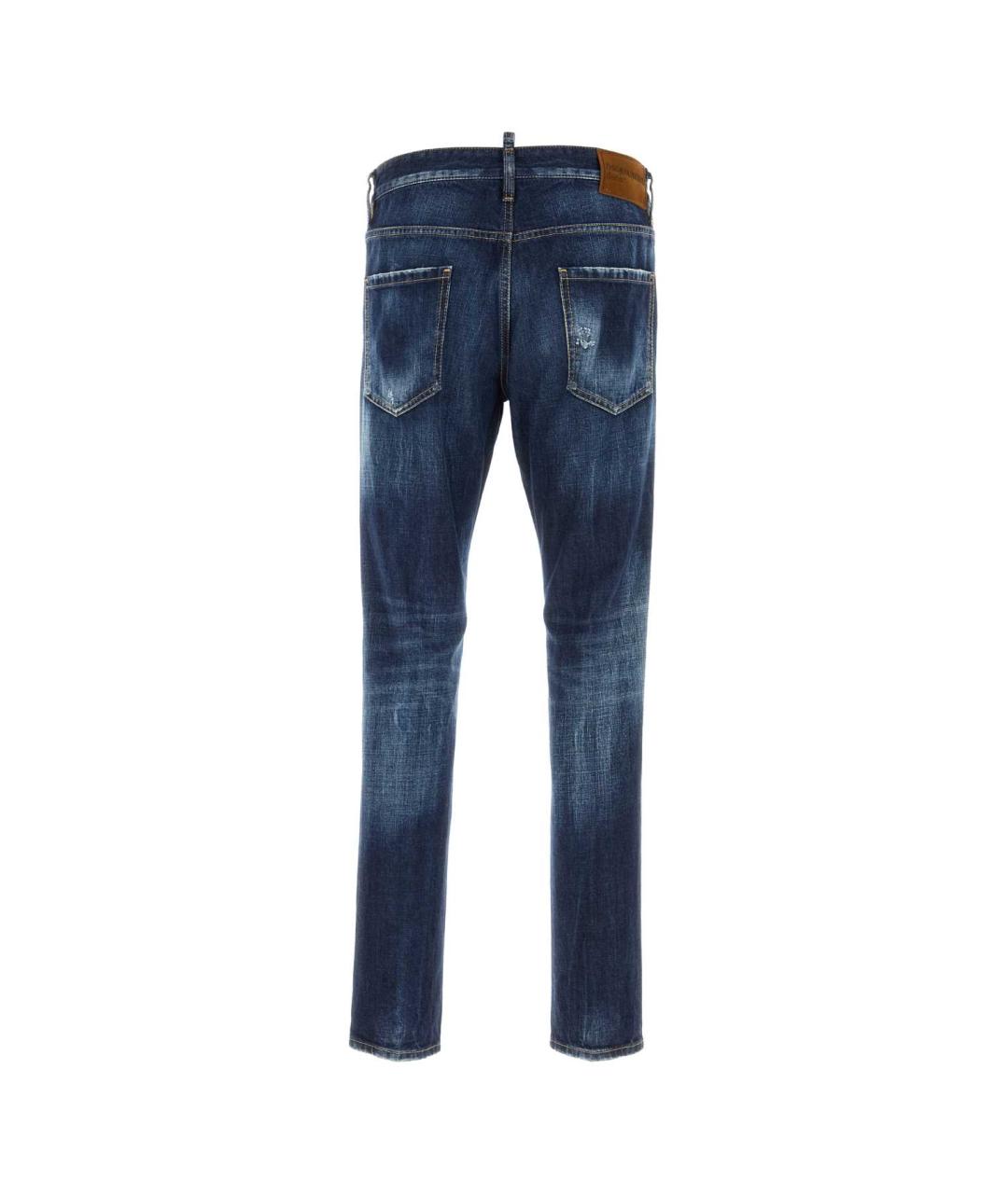 DSQUARED2 Синие хлопковые прямые джинсы, фото 2
