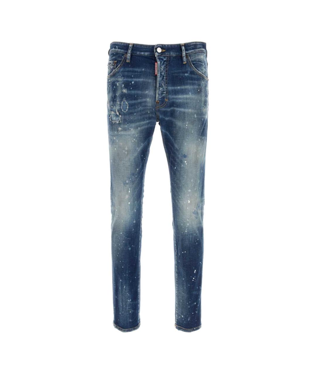 DSQUARED2 Синие хлопко-эластановые джинсы скинни, фото 1