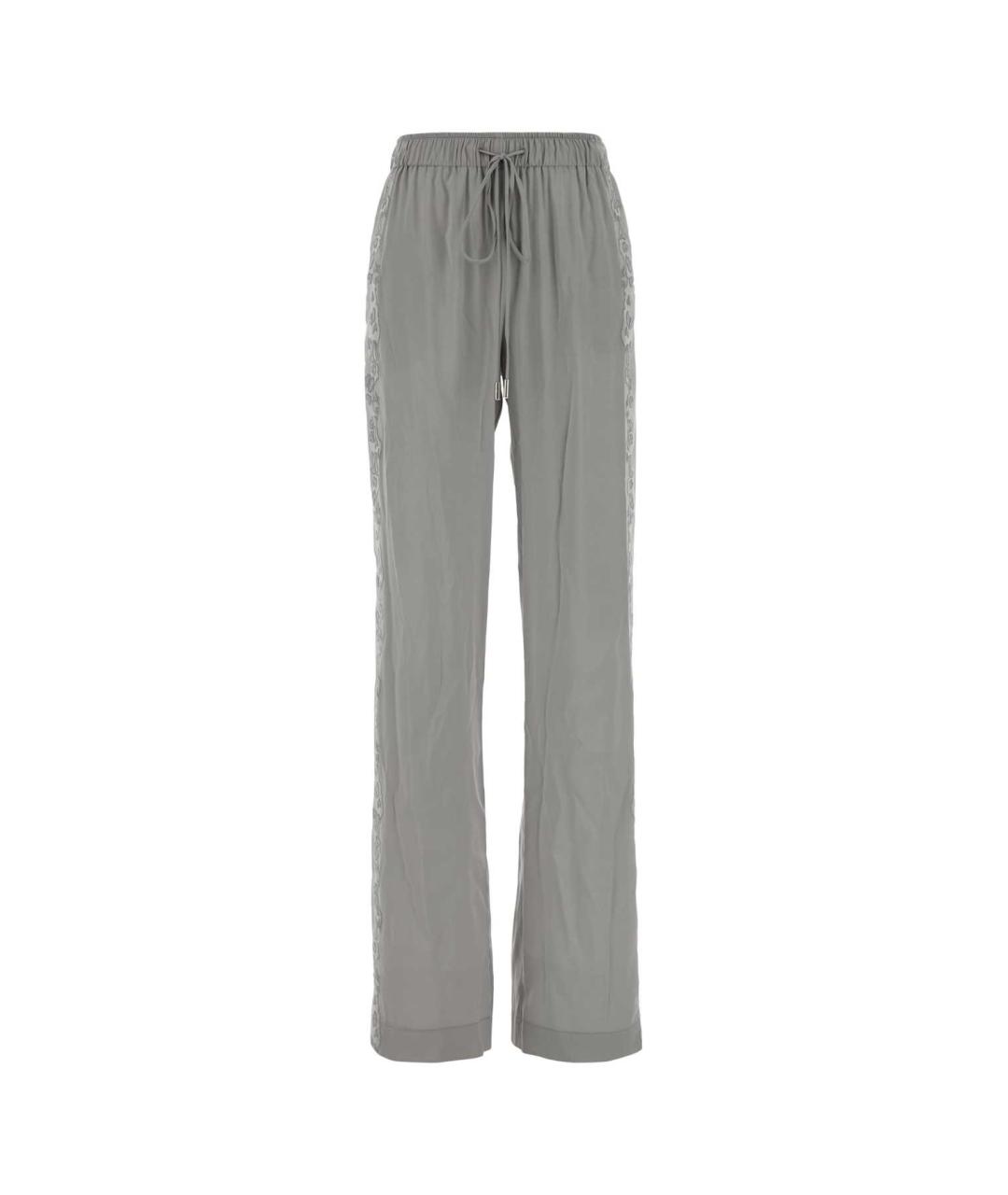 ERMANNO SCERVINO Серые шелковые прямые брюки, фото 1