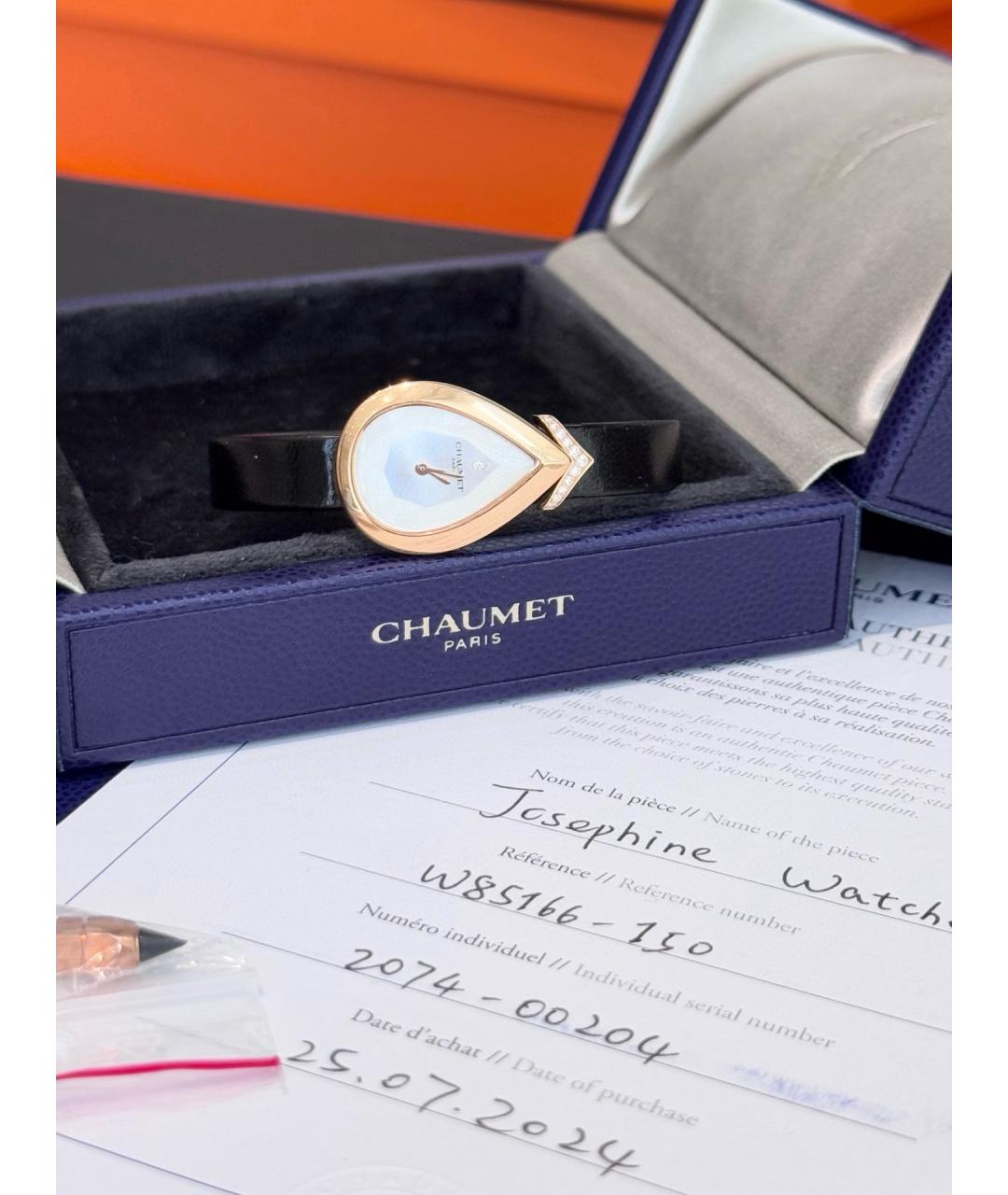 CHAUMET Белые часы из розового золота, фото 2