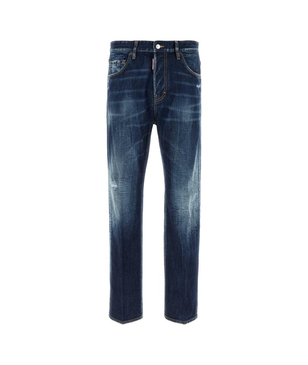 DSQUARED2 Темно-синие хлопковые прямые джинсы, фото 1