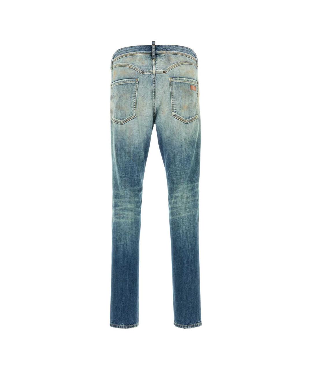 DSQUARED2 Голубые хлопковые прямые джинсы, фото 2