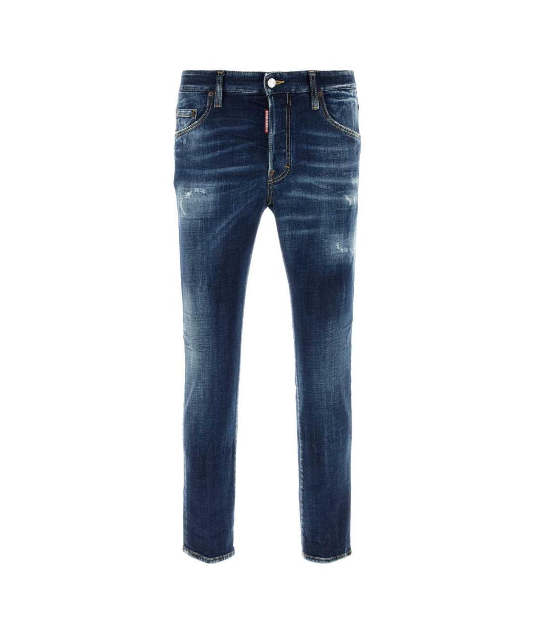 DSQUARED2 Темно-синие хлопковые прямые джинсы, фото 1