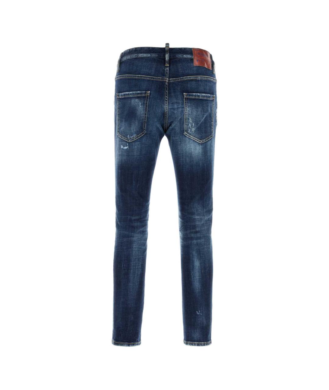 DSQUARED2 Темно-синие хлопковые прямые джинсы, фото 2