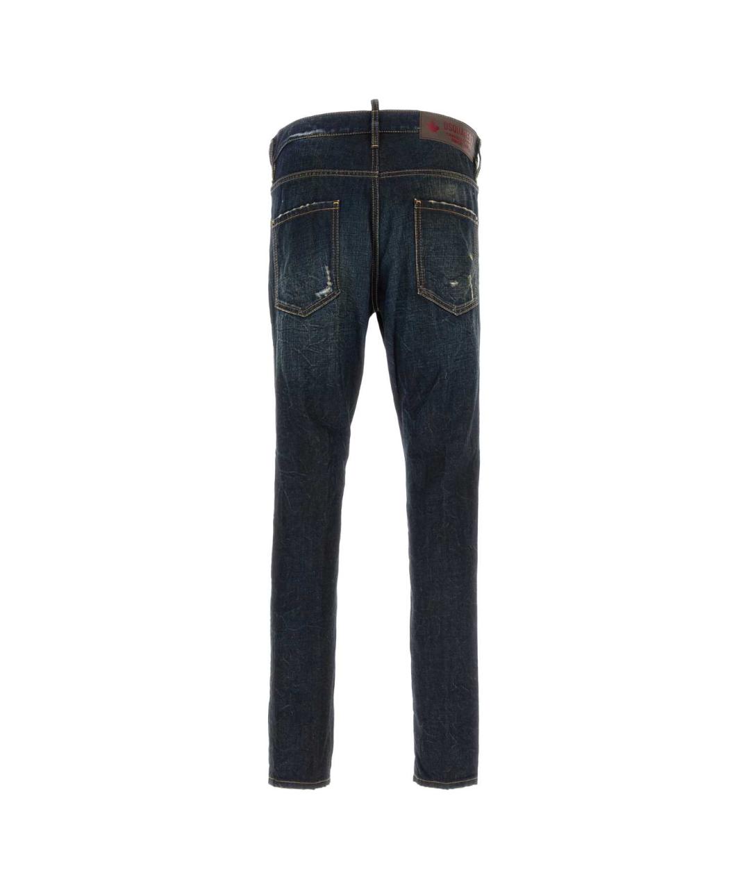 DSQUARED2 Синие хлопковые прямые джинсы, фото 2