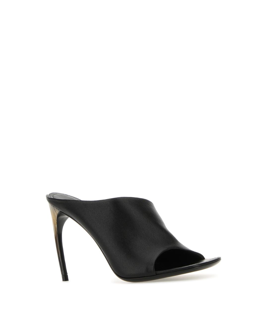 FERRAGAMO Черные кожаные босоножки, фото 2