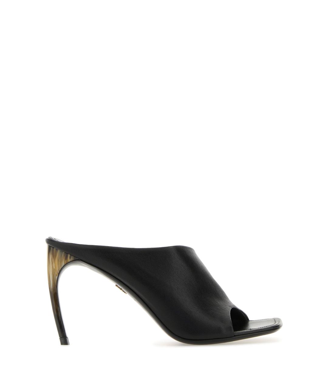 FERRAGAMO Черные кожаные босоножки, фото 1