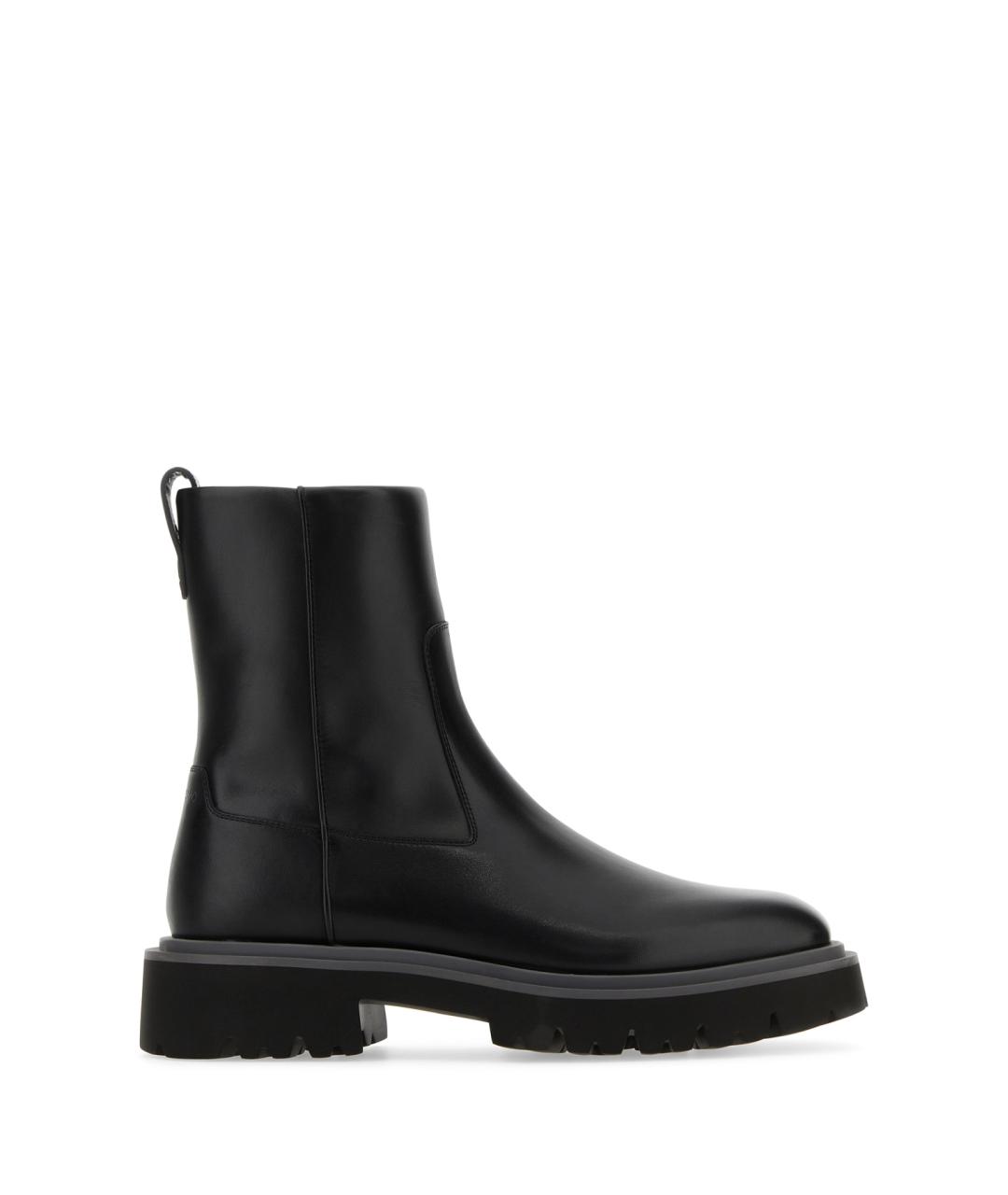 FERRAGAMO Черные кожаные высокие ботинки, фото 1
