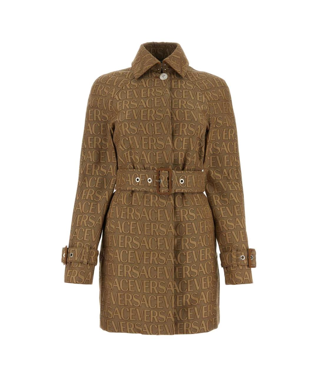 VERSACE Коричневый полиэстеровый тренч/плащ, фото 1